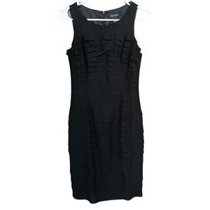 White House Black Market Black Sleeveless Midi Sheath Dress